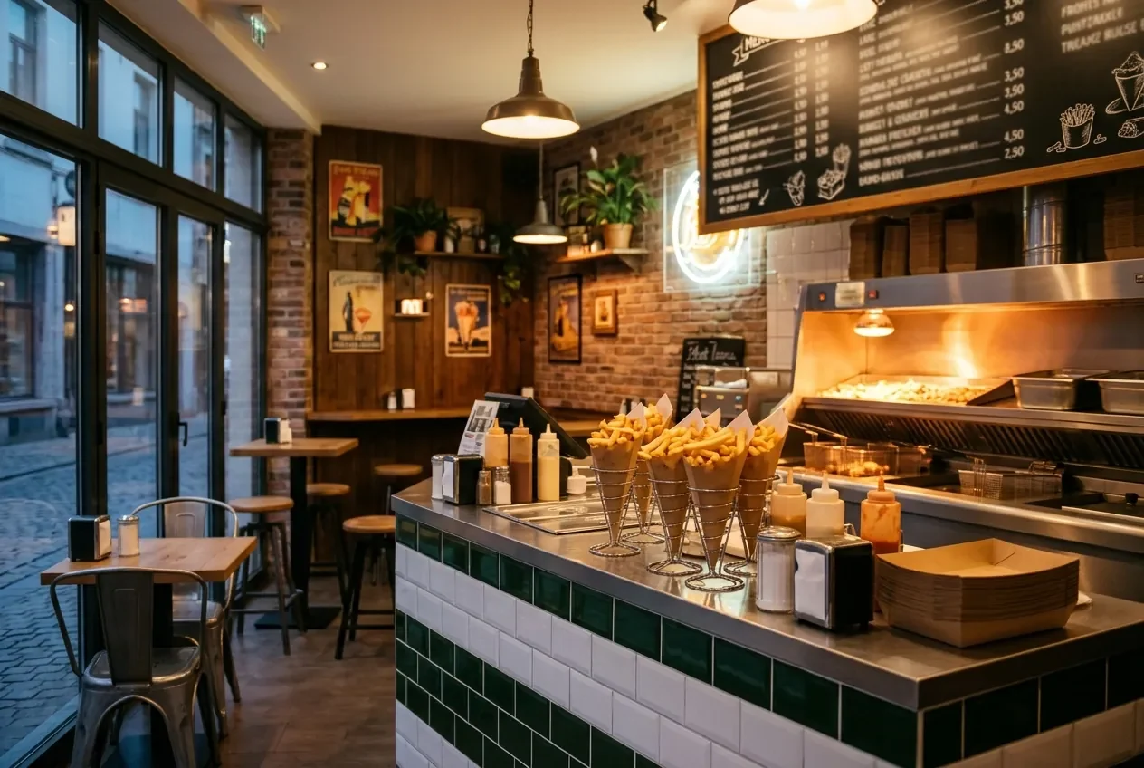 Le comptoir, au cœur de la friterie